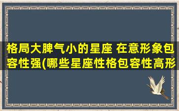 格局大脾气小的星座 在意形象包容性强(哪些星座性格包容性高形象重视？)